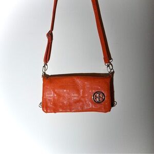 Tory Burch Embossed Logo Crossbody Bag – Orange